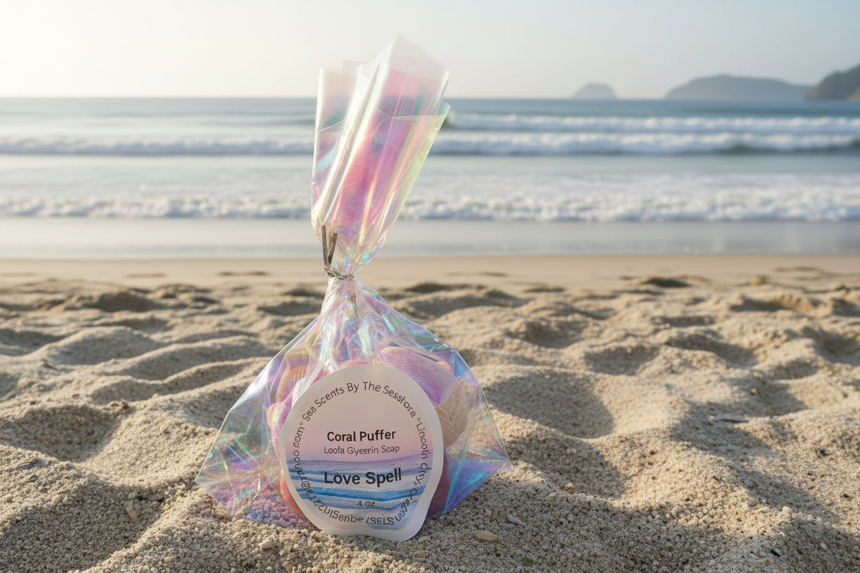 Coral Puffer Loofa Soap