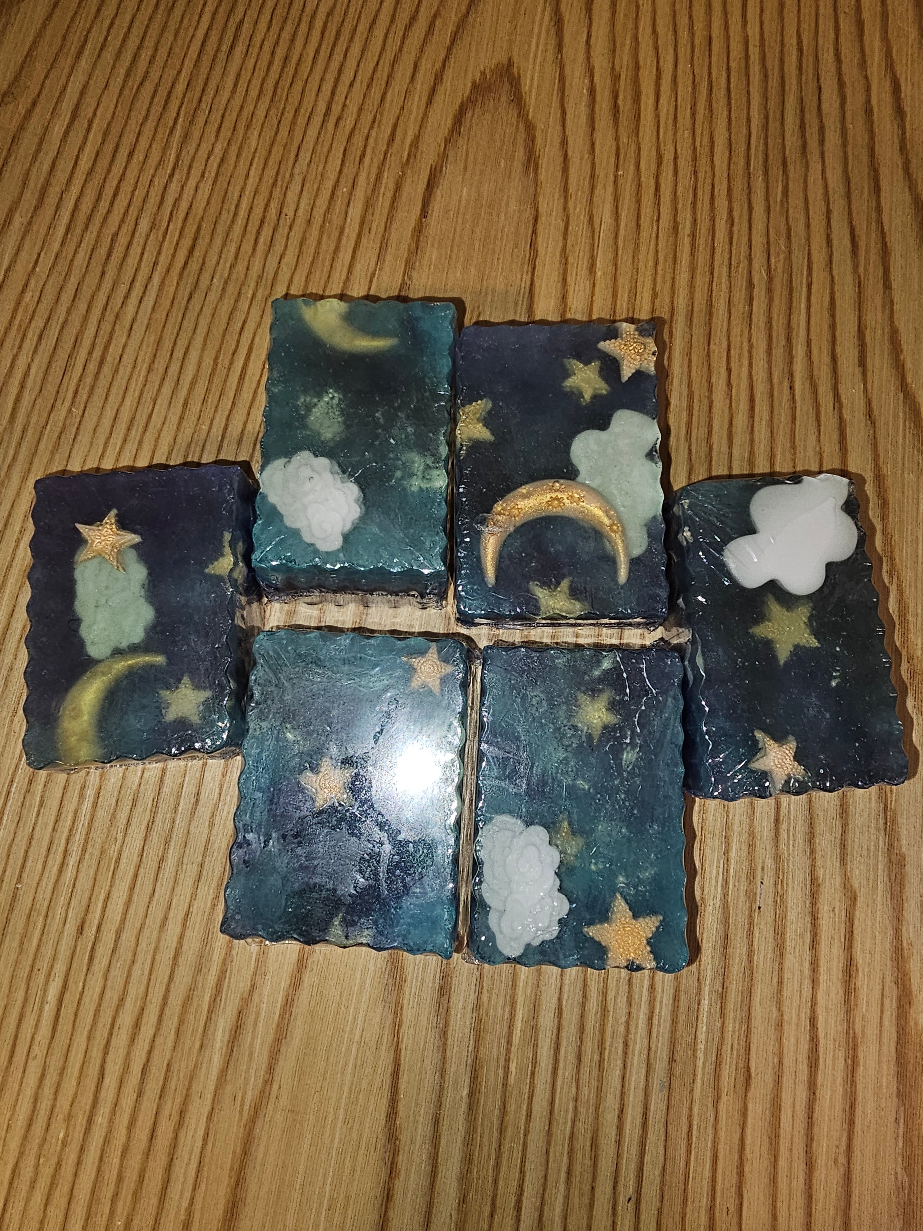 Pearl Swirl Moons and Stars Galaxy Soap